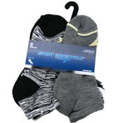 Wholesale - 10pk KIDS BLK SPORT ESSENTIALS RANDOM KNIT HC QTR SOCKS SIZE 9-11, UPC: 193159199005